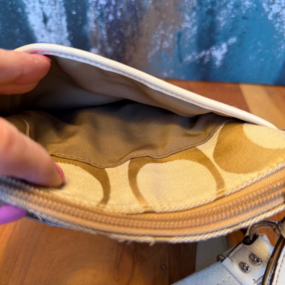 Coach Vintage Y2K Signature Stripe Swingpack Crossbody Bag w/Leather Trim - Picture 13 of 16